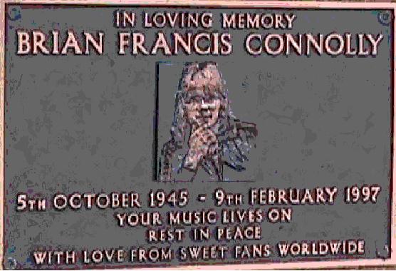 Brian Connollys memorial plaque